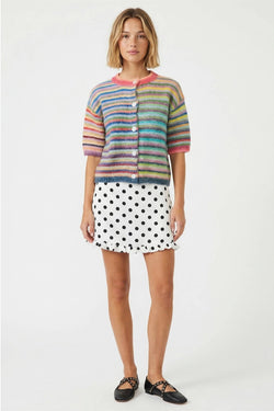 Rainbow Stripe Button Cardigan