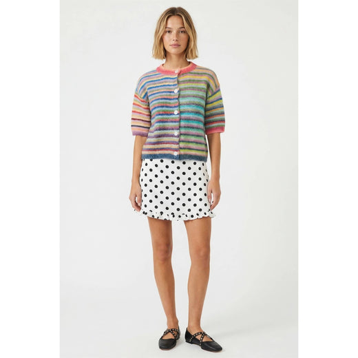 Rainbow Stripe Button Cardigan