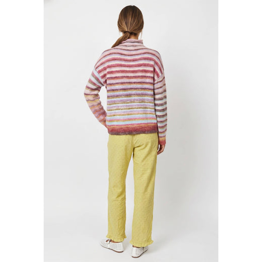 Mock Neck Striped Sweater