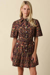 Paisley Belted Mini Dress