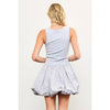 Periwinkle Crew Neck Balloon Hem Sleeveless Dress