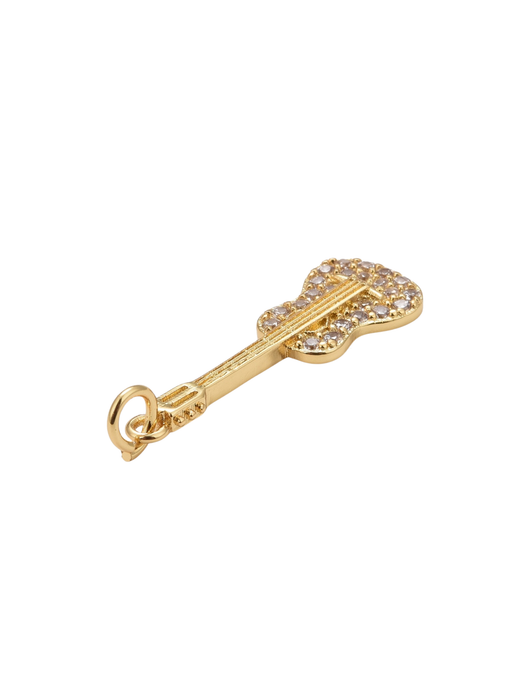 Gold Glittering Guitar Charm