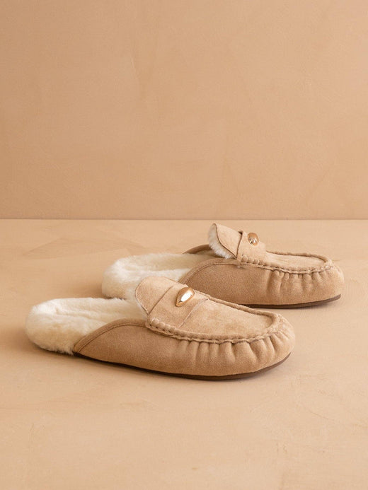 Hayden Almond Fur Lined Mule Loafer