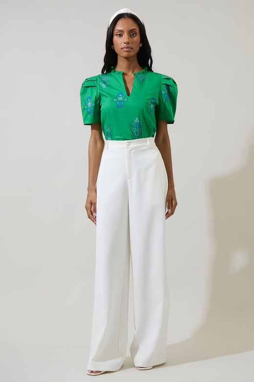 Halina Floral Gettie Ruffle Top