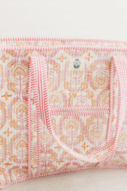 Dahlia Large Quilted Zipper Tote Bag