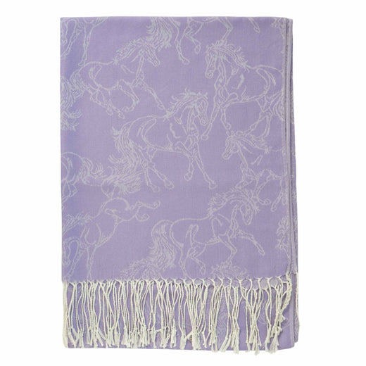 Lila Horses Pashmina Scarf
