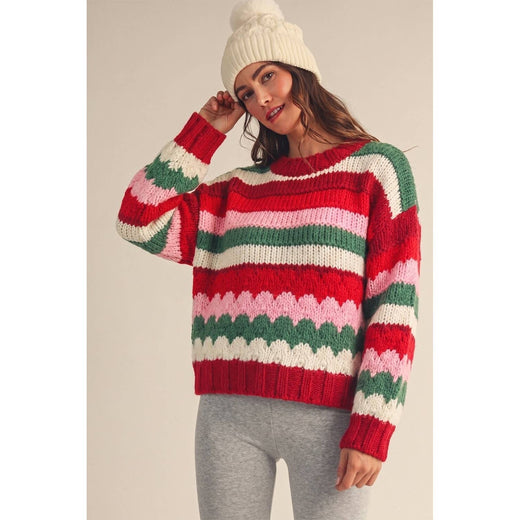 Striped Chunky Knit Sweater