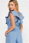 Top Stitch Ruffle Top