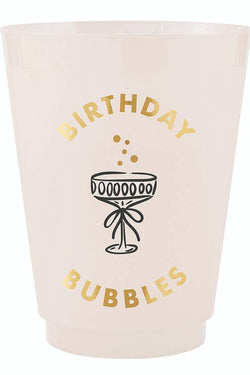 Gold Foil Frost Cups - Birthday Bubbles