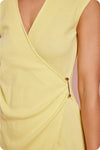 Wrap Sleeveless Textured Knit Mini Dress