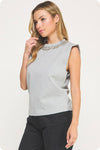 Embellishment Trim Knit Top