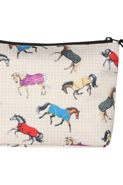 Lila Horses in Blankets  Accessory Bag