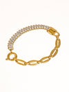 Benson 18K Gold Rhinestone Chain Bracelet