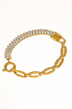 Benson 18K Gold Rhinestone Chain Bracelet