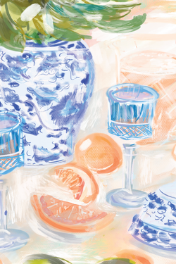 Chinoiserie & Citrus Mahjong Mat
