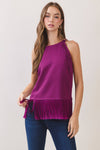 Fringe Hem Sleeveless Top