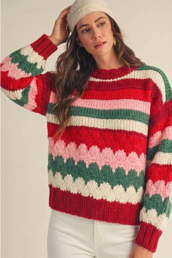 Striped Chunky Knit Sweater
