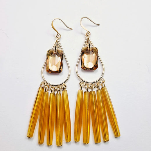 Verdier Amber Crystal Earrings