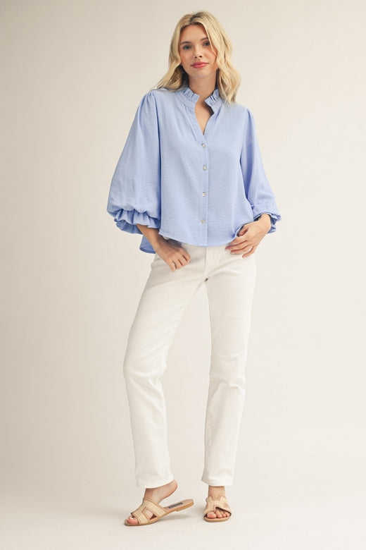 Button Down Crinkle Top