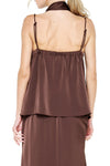 Fringed Satin Cami Top