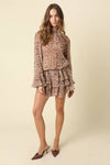 Darvy Leopard Ruffle Mini Dress