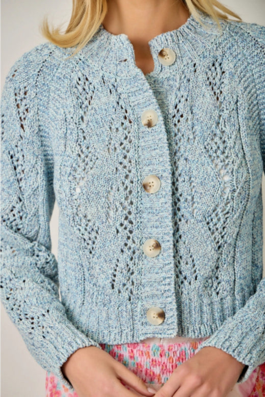 Multicolor Cable Knit Cardigan