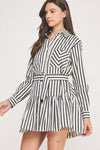 Striped Button Down Mini Dress