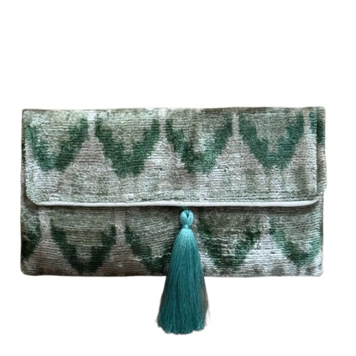 Silk Velvet Ikat Clutch