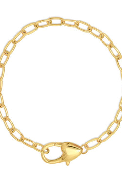 Oval Link Chain Bracelet with Heart Clasp