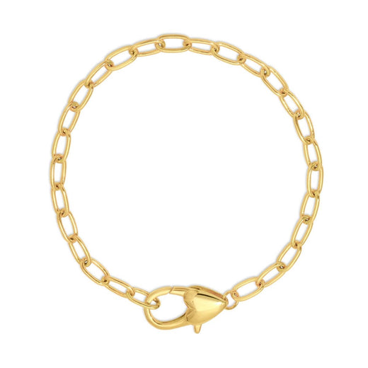 Oval Link Chain Bracelet with Heart Clasp