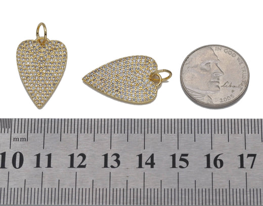 Gold Pave Heart Charm