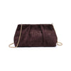 Elva Croc Embossed Faux Suede Clutch