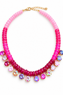 Pink Confetti Sparkle Necklace
