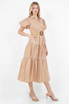 Belted Puff Sleeve Shirt Dress