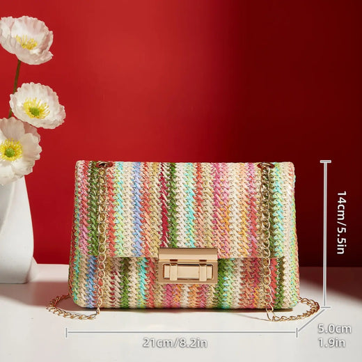 Straw Crossbody Square Bag