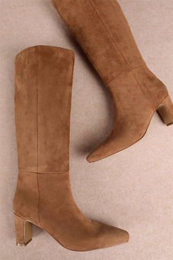 Suede Knee-High Boots