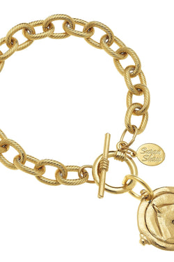 Gold Intaglio Horse Bracelet