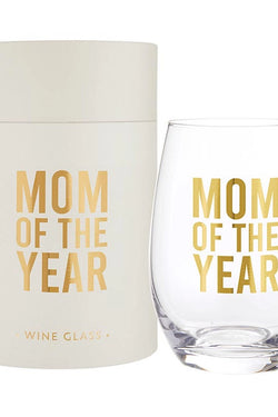 Gold Foil Stemless Wine Glass