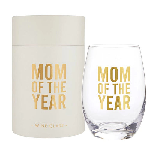 Gold Foil Stemless Wine Glass