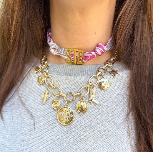 Gold Slide on Scarf Initials