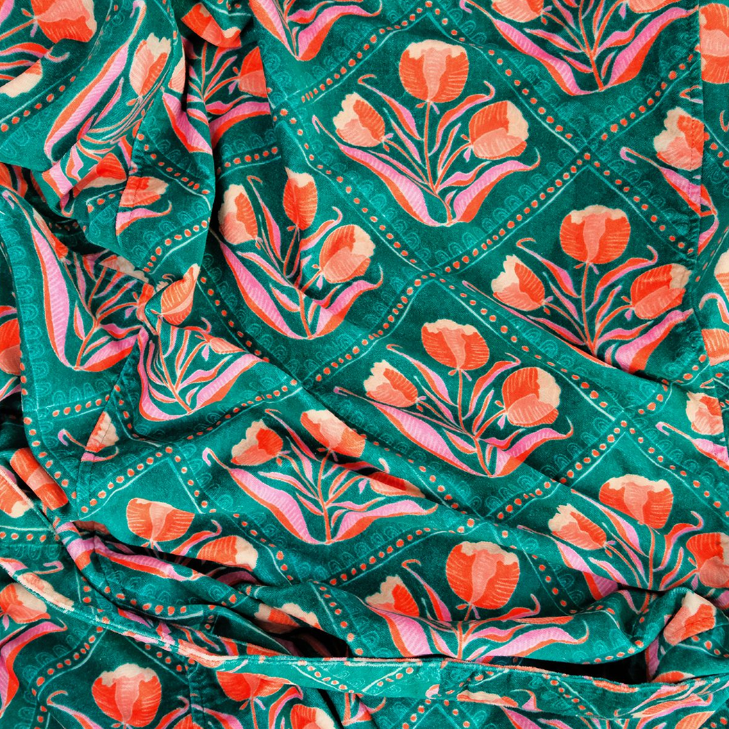 Velvet Robe:  Reversible Cotton Duster - Winnie