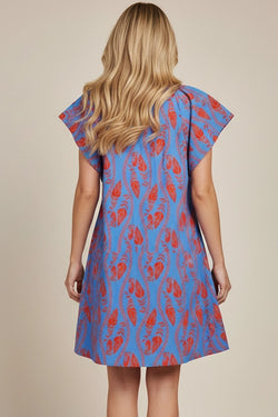 Leaf Print Tunic Mini Dress