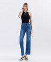 High Rise Hem Straight Jeans
