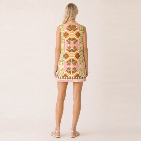 Seaside Mosaic Shift Mini Dress
