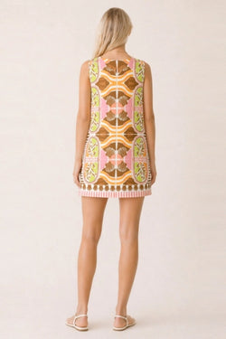 Seaside Mosaic Shift Mini Dress