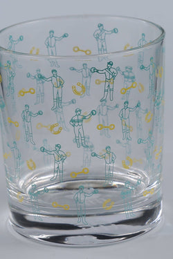 Mint Jockeys and Horseshoes Rocks Glass