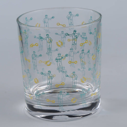 Mint Jockeys and Horseshoes Rocks Glass