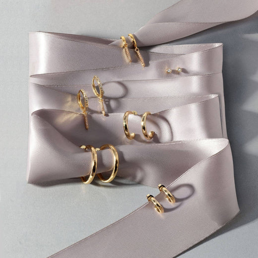Graduating Textured Hoops Set