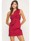 Knotted Flower Bow Mini Dress