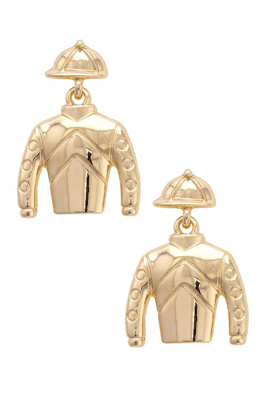 Jockey Stud Earrings in Shiny Gold